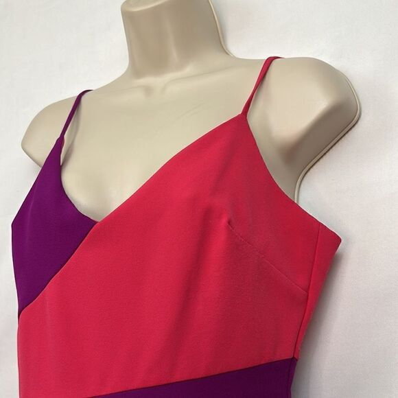 Nicole Miller Pink and Purple Asymmetrical dress size 4 - Picture 7 of 16